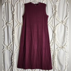 Away The Quick Dress Midi A-line in Wine Travel Lightweight Size Medium